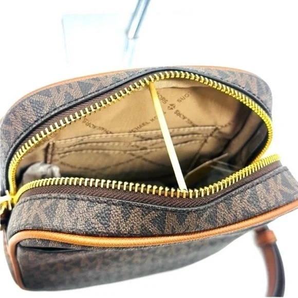 Michael Kors Medium NS Chain Xbody Bag & Jet Set Travel MD ZA Card Case Wallet
